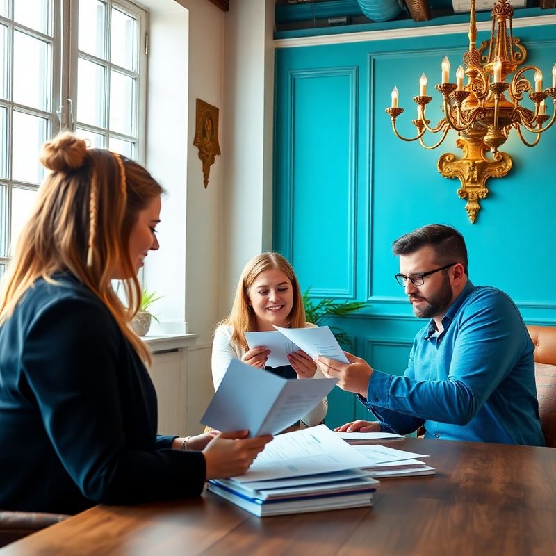 Malý editorial tým tří profesionálů prohlížející finanční dokumenty v brněnském coworkingu